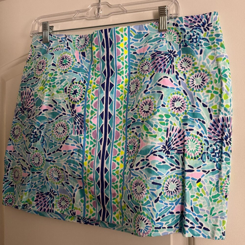 Lilly Pulitzer Marigold skort in Open Water Engineered, sz 10, NWT